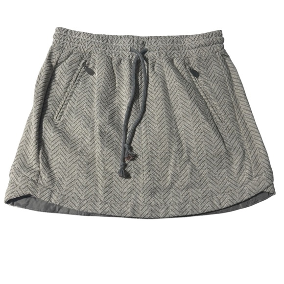 Kenar Cotton Skirt Chevron Pattern Zip Pockets Elastic Waist Size Medium NWT - Picture 1 of 10